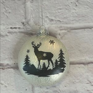 Elegant Silver Deer Holiday Ornament